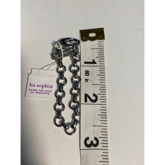 Lia Sophia Silver Tone Curb Link Chain Bracelet Set 2pcs - Picture 4 of 11